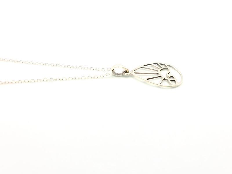 Sterling Silver Necklace – Boho Sun Necklace With Wave Pendant Jewelry & Sunburst Design