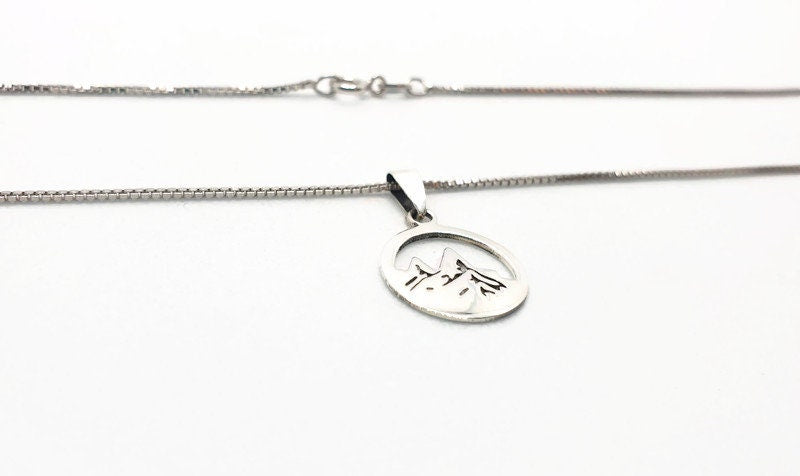 Engraved Mountain Necklace - Sterling Silver Pendant With Forest Charm | Hypoallergenic