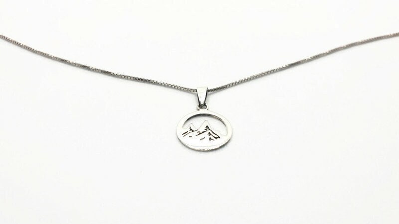 Engraved Mountain Necklace - Sterling Silver Pendant With Forest Charm | Hypoallergenic