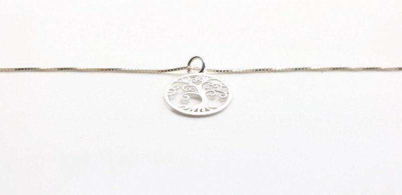 Sterling Silver Tree of Life Necklace: Openwork Pendant
