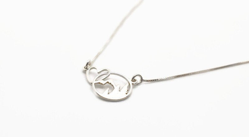 Mountain Forest Necklace - Sterling Silver 925 Hiking Adventure Jewelry Charm