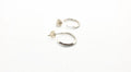 Minimalist Half Open Hoops Sterling Silver Stud Earrings, Gemometric Triangle Circles Earrings