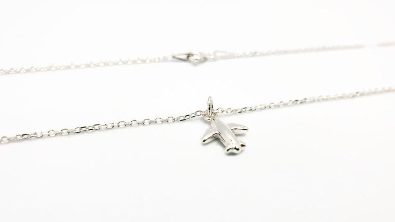 Sterling Silver Necklace - Airplane Pendant | Dainty Travel Jewelry Gift