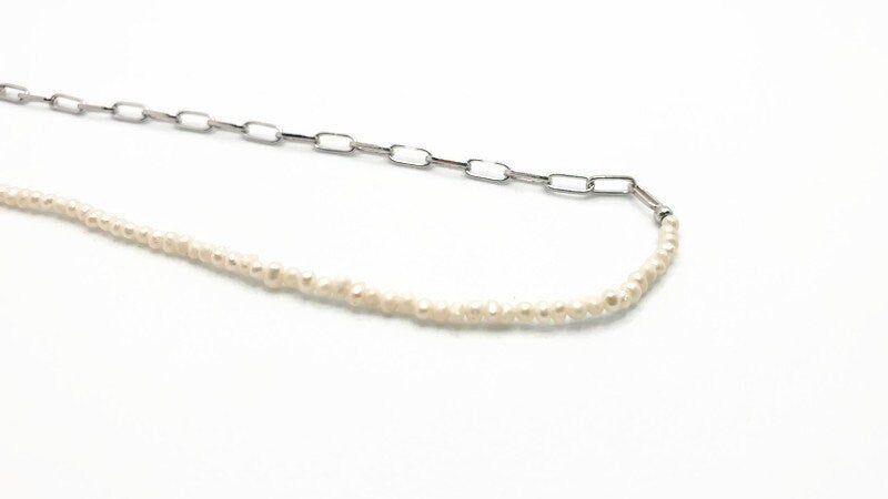 Freshwater Pearl Choker – Sterling Silver Necklace With Adjustable Chain