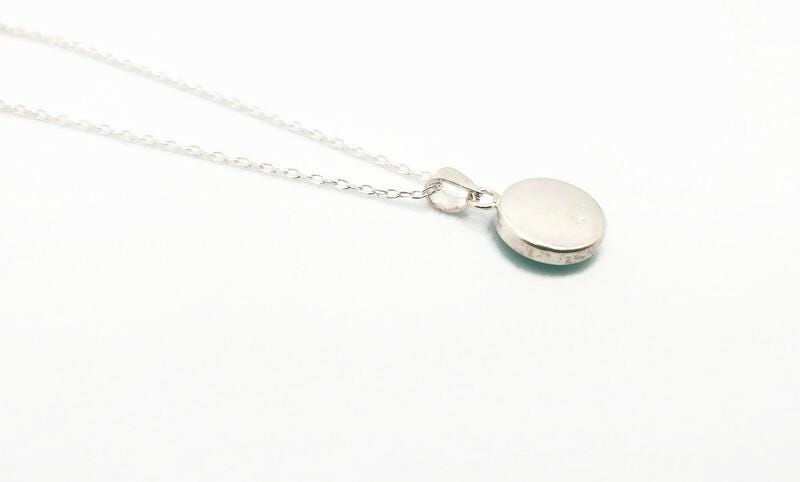 Sterling Silver Enamel Pendant Necklace: Heart or Circle Charm