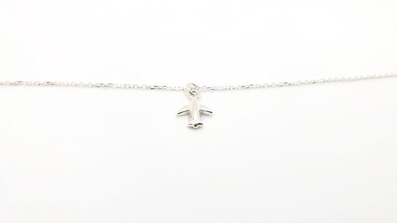 Sterling Silver Necklace - Airplane Pendant | Dainty Travel Jewelry Gift