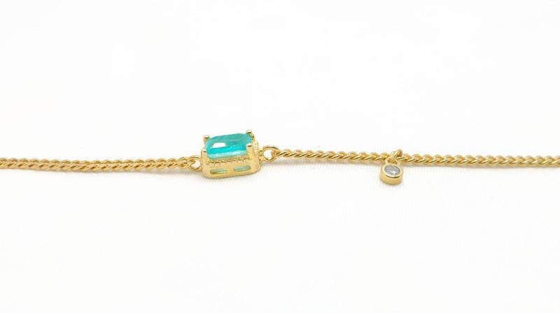 Paraiba Tourmaline Bracelet – Natural Gemstone With Gold Plated Chain & Healing Crystal Jewelry