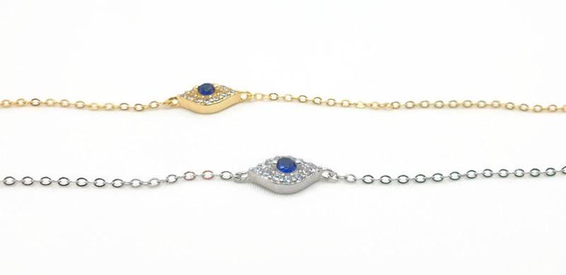Evil Eye Bracelet – Adjustable Silver Or Gold Charm With Cubic Zirconia Jewelry