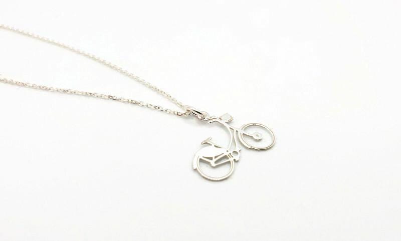 Bike Necklace Silver - Sterling Silver Pendant | Urban Bike Jewelry Charm