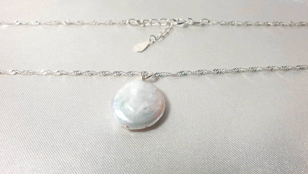 Baroque Pearl Sterling Silver Necklace: Freshwater Pearl, Elegant Jewelry