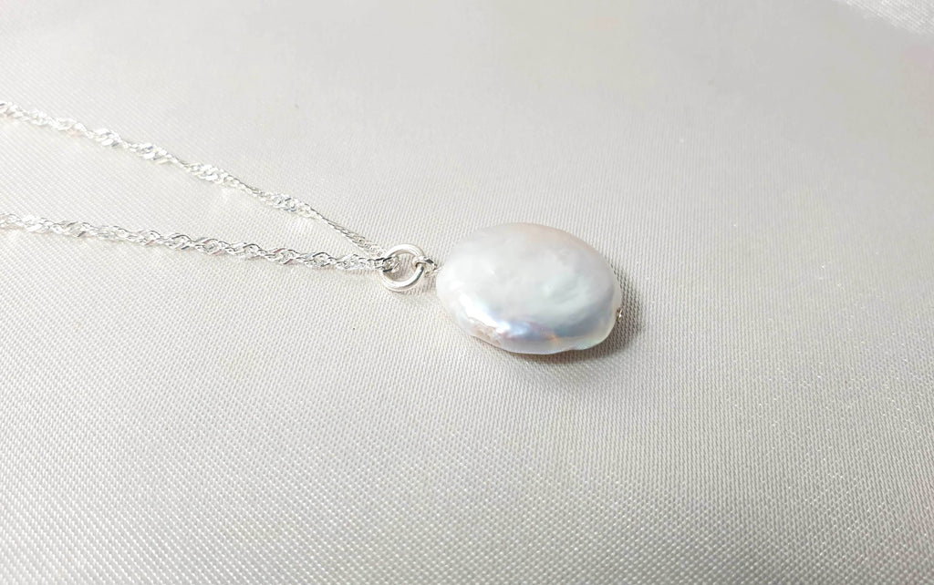 Baroque Pearl Sterling Silver Necklace: Freshwater Pearl, Elegant Jewelry