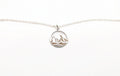 Engraved Mountains and Forest Pendant Necklace in Sterling Silver - Hiking Climbing Adventure Pendant - Travel Inspired Jewelry