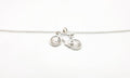 Bike Pendant Necklace in Sterling Silver 925, Unisex Cycling Bicycle Chain Necklace