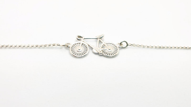 Bike Bracelet in Sterling Silver 925, Cycling Bicycle Link Chain Bracelet