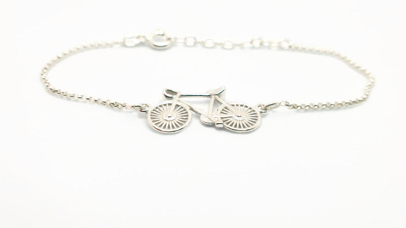 Bike Bracelet in Sterling Silver 925, Cycling Bicycle Link Chain Bracelet