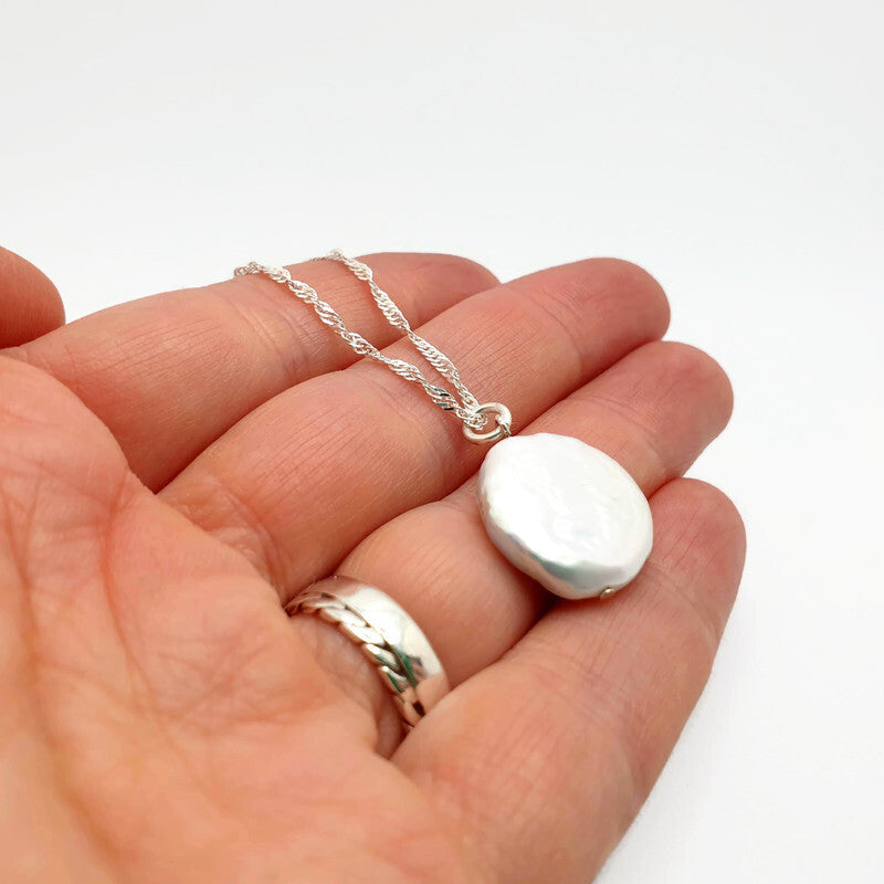 Baroque Pearl Sterling Silver Necklace: Freshwater Pearl, Elegant Jewelry
