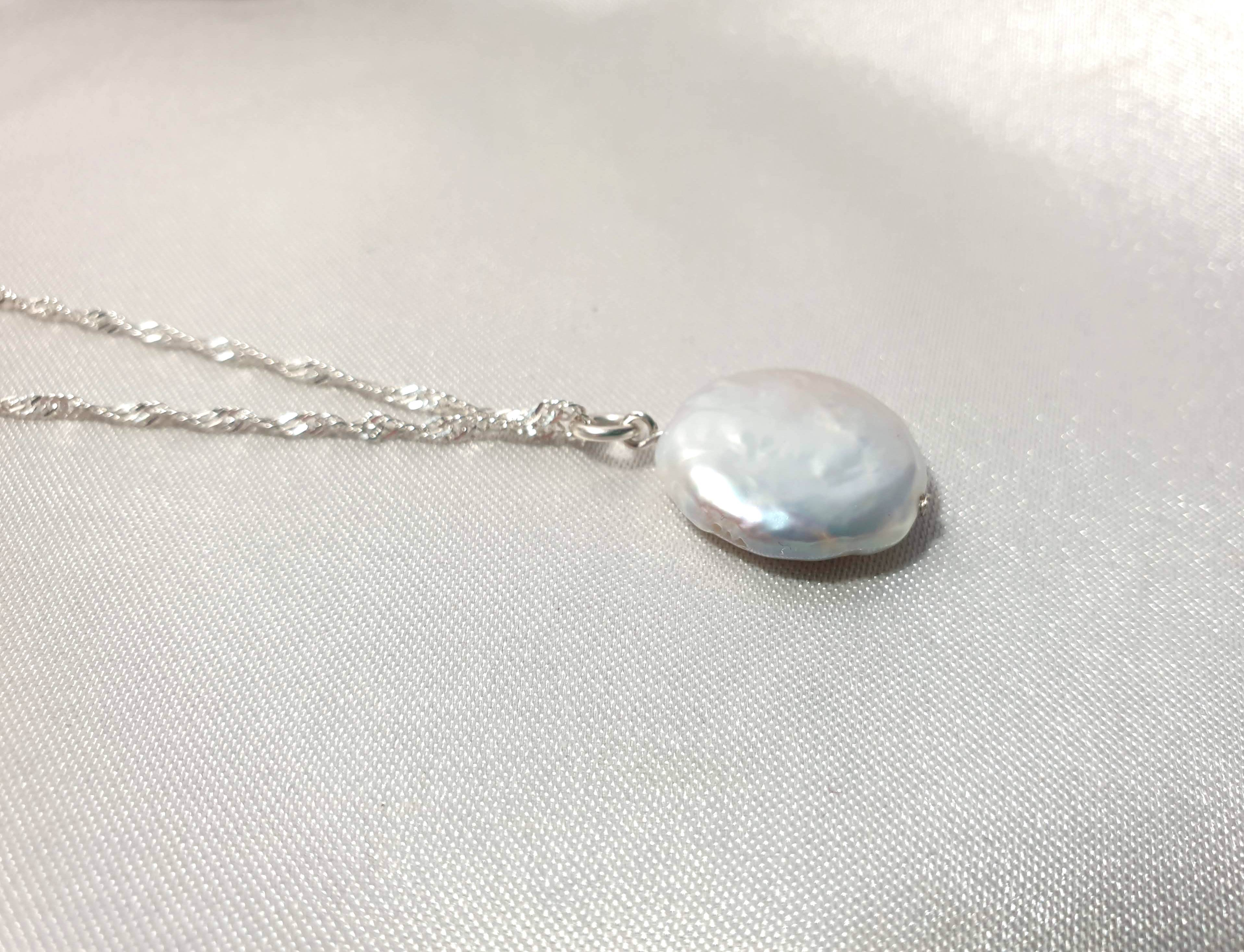 Baroque Pearl Sterling Silver Necklace: Freshwater Pearl, Elegant Jewelry