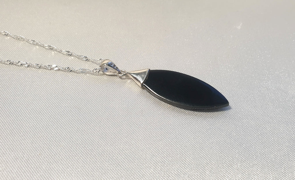 Abalone Shell Pendant Necklace, Handmade Silver Drop Necklace, Blue Green Iridescent Shell Jewelry, Ocean Inspired Jewelry for her