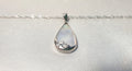 Mother of Pearl Moon Face Necklace | Sterling Silver Teardrop Pendant with the Chain