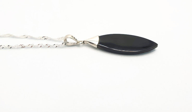 Abalone Shell Pendant Necklace, Handmade Silver Drop Necklace, Blue Green Iridescent Shell Jewelry, Ocean Inspired Jewelry for her