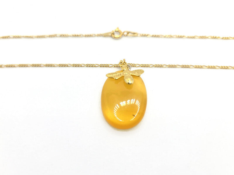 Baltic Amber Necklace – Hand Carved Amber Pendant with Bee Charm | Adjustable Chain