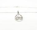 Sterling Silver Necklace – Boho Sun Necklace With Wave Pendant Jewelry & Sunburst Design