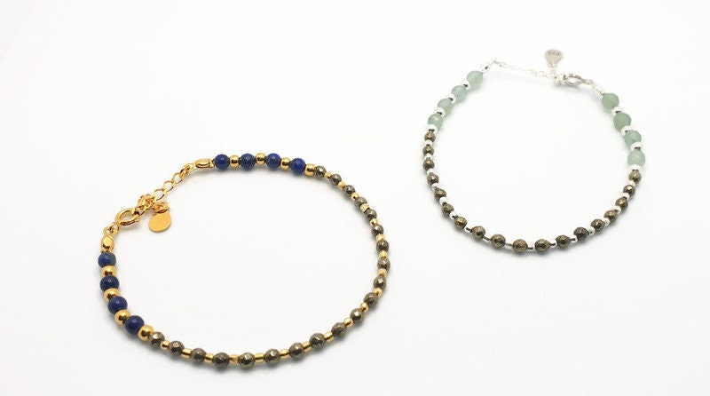 Aventurine Hematite Bracelet – Handcrafted Beaded Natural Gemstone Wrist Accessory