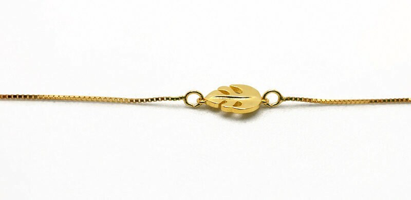 Gold Plated Leaf Bracelet – Minimalist Silver Jewelry With Adjustable Box Chain