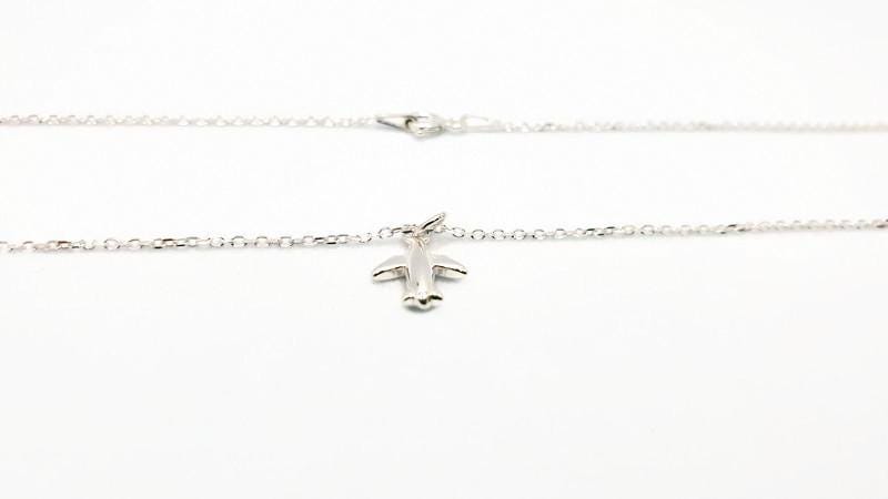 Sterling Silver Necklace - Airplane Pendant | Dainty Travel Jewelry Gift