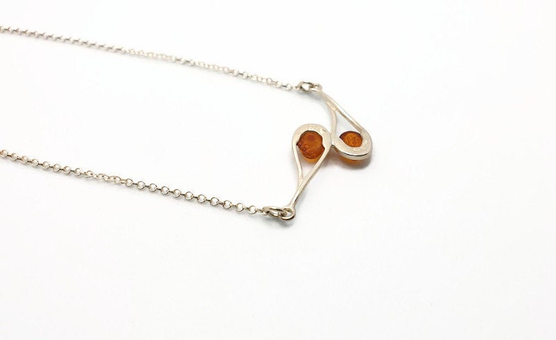 Baltic Amber Necklace – Sterling Silver, Oval Cut Pendant, Honey & Milky Yolk