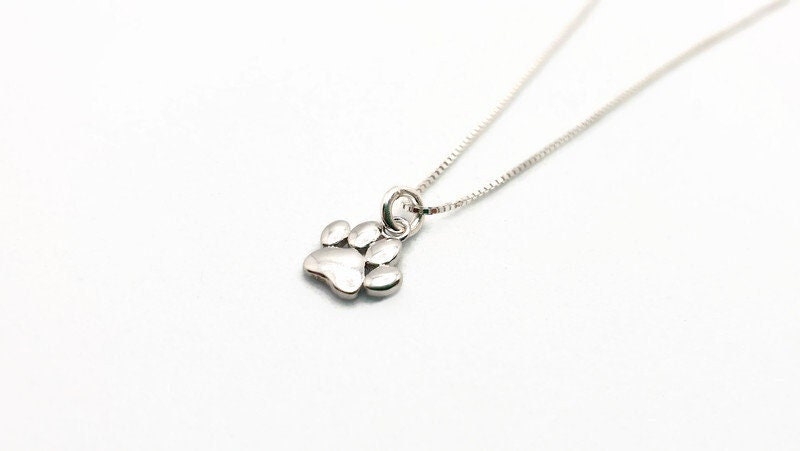 Paw Print Necklace Sterling Silver | Pet Memorial Jewelry Gift With Dog Paw Pendant