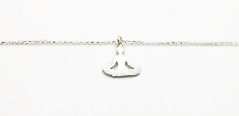 Yoga Lotus Flower Sterling Silver 925 Necklace