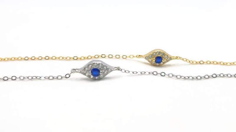 Evil Eye Bracelet – Adjustable Silver Or Gold Charm With Cubic Zirconia Jewelry
