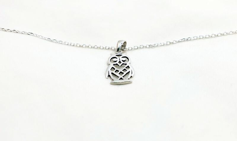 925 Sterling Silver Owl bird necklace, Wisdom Pendant Necklace, Forest Inspired Jewelry