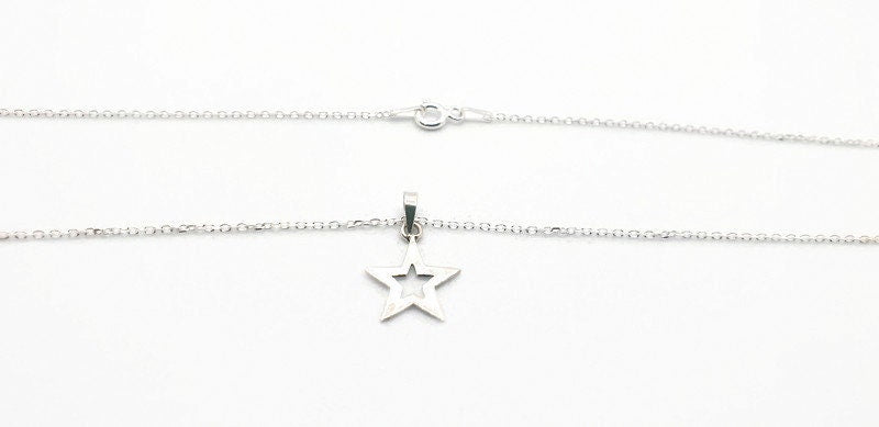 Sterling Silver Star Necklace: Minimalist Celestial Jewelry