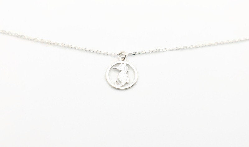 Sea Horse Necklace Sterling Silver Pendant | Minimalist Charm Jewelry