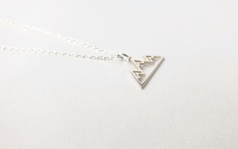Sterling Silver Necklace – Minimalist Mountain Charm Pendant | Hiking Jewelry Gift
