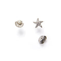Sterling Silver Stud Earrings | Starfish Seashell Pearl & Cubic Zirconia Studs