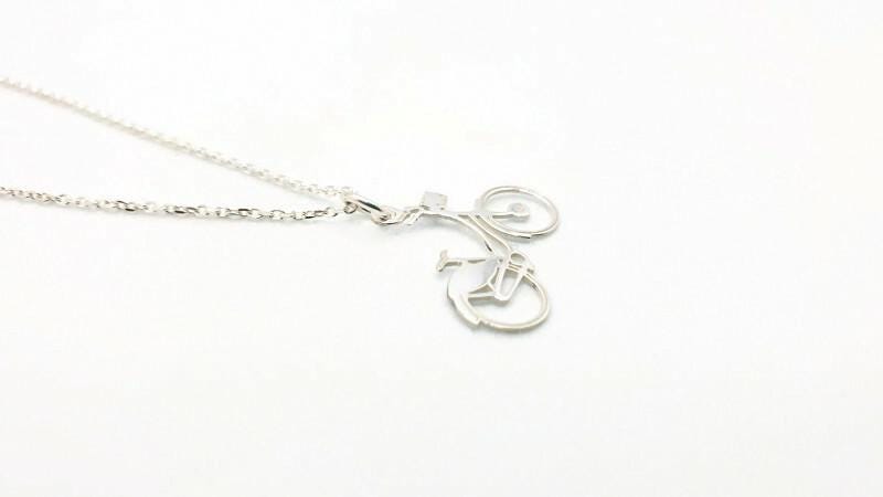 Bike Necklace Silver - Sterling Silver Pendant | Urban Bike Jewelry Charm