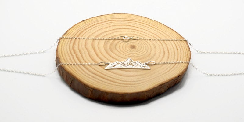 Mountain Peaks Necklace - Sterling Silver Pendant With Rolo Chain | Travel Inspired Jewelry