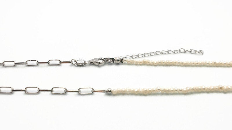 Freshwater Pearl Choker – Sterling Silver Necklace With Adjustable Chain