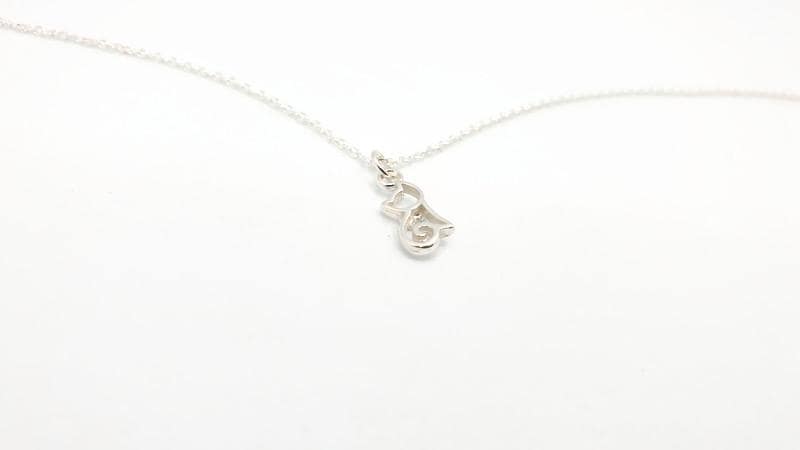 Sterling Silver Cat Pendant Necklace: Minimalist Animal Charm