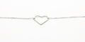 Heart Geometric Minimalist Bracelet, Sterling Silver Charm Chain Link Bracelet, Minimalistic Jewelry