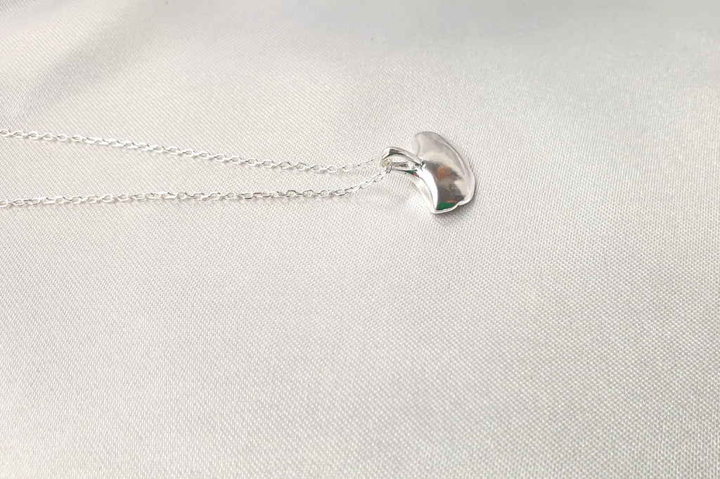 Ginkgo Leaf Necklace - Sterling Silver Pendant, Lucky Charm Jewelry Gift