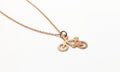 Rose Gold Bike Necklace – 18K Rose Gold Plated Silver Bike Pendant Charm