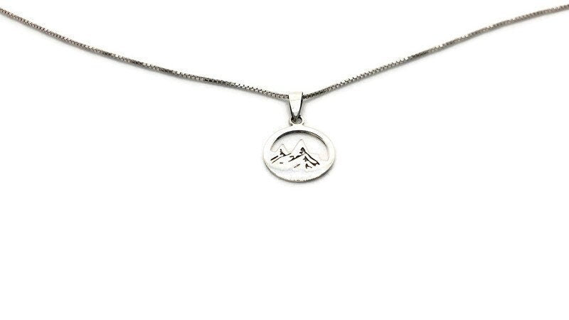 Engraved Mountain Necklace - Sterling Silver Pendant With Forest Charm | Hypoallergenic