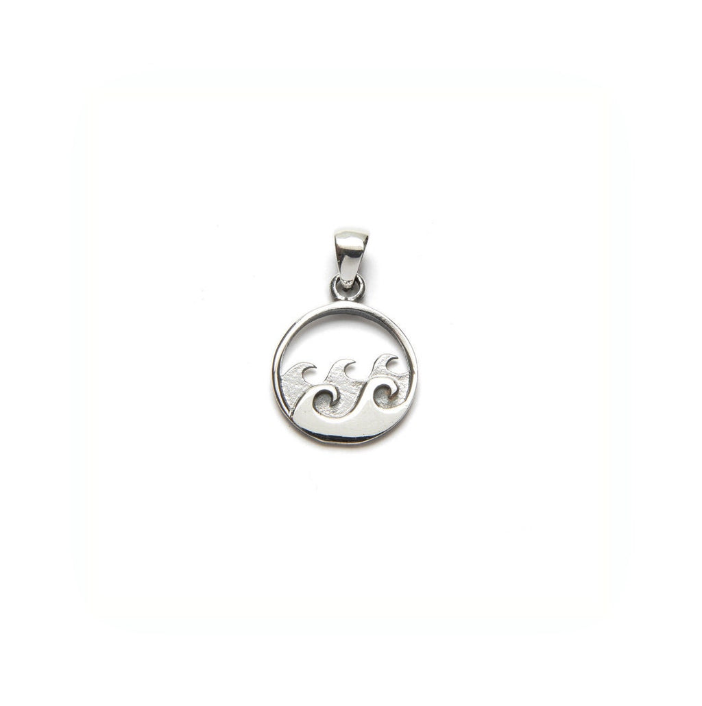 Silver Wave Necklace – Sterling Silver Pendant With Nautical Jewelry Charm
