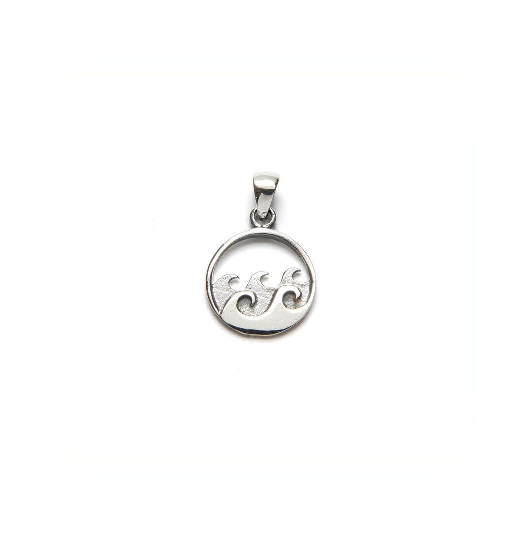 Silver Wave Necklace – Sterling Silver Pendant With Nautical Jewelry Charm