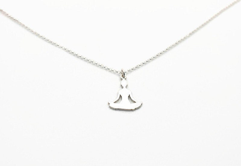 Yoga Lotus Flower Sterling Silver 925 Necklace