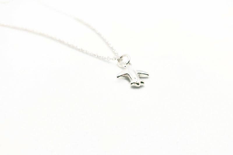 Sterling Silver Necklace - Airplane Pendant | Dainty Travel Jewelry Gift